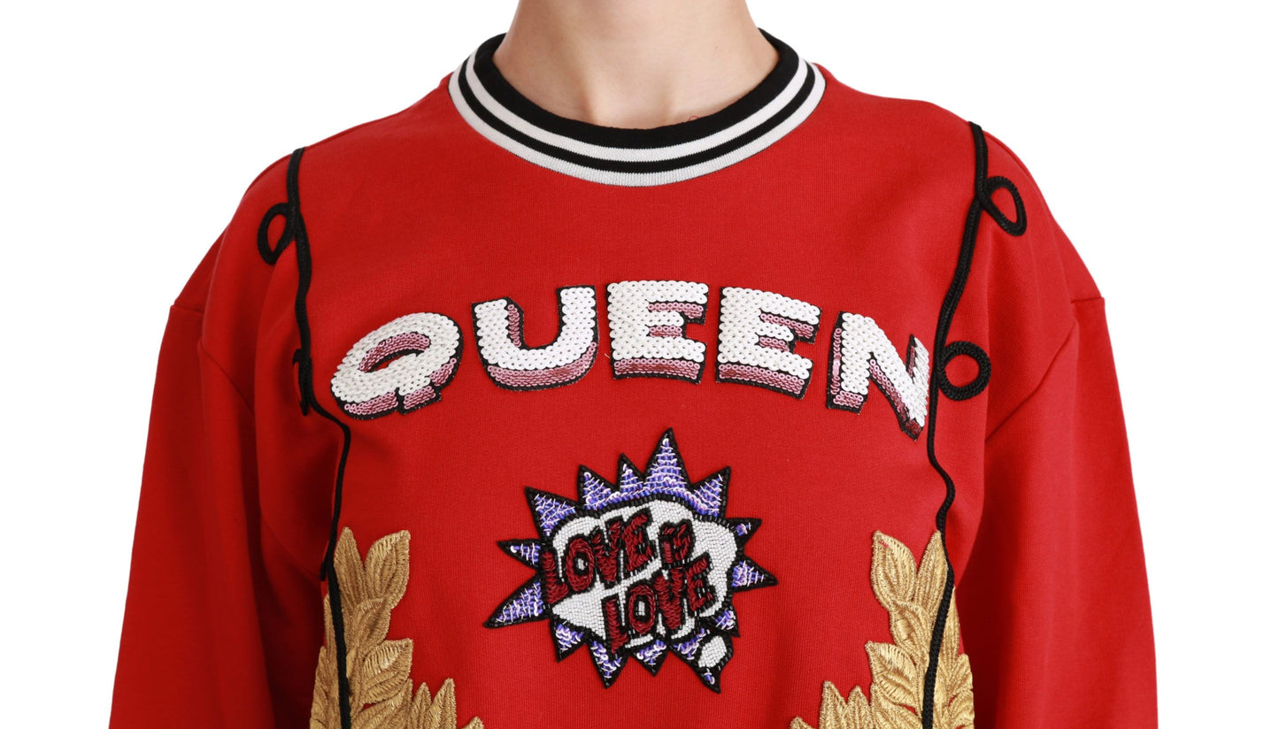 Suéter Dolce & Gabbana Red Queen Love con lentejuelas