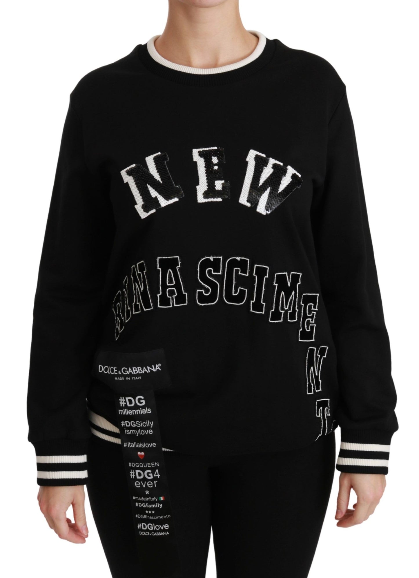 Sudadera negra Rinascimento #DGmillennials de Dolce & Gabbana
