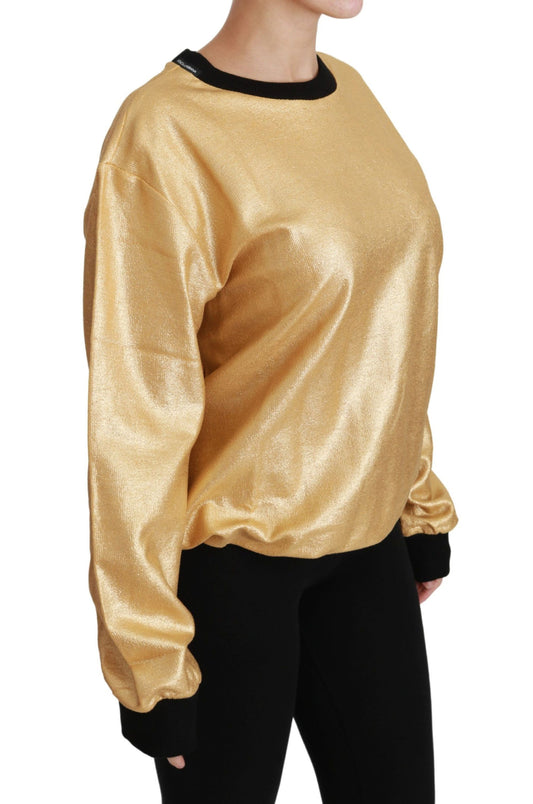 Jersey de algodón dorado con cuello redondo de Dolce & Gabbana