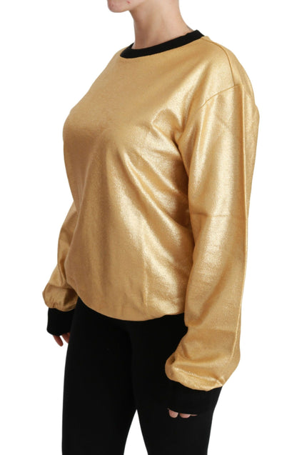 Jersey de algodón dorado con cuello redondo de Dolce & Gabbana