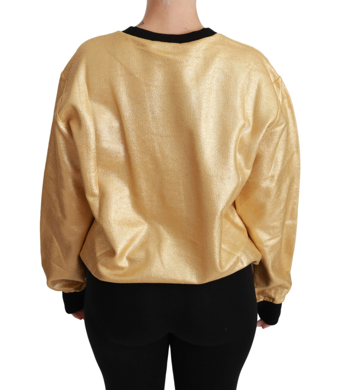 Jersey de algodón dorado con cuello redondo de Dolce & Gabbana