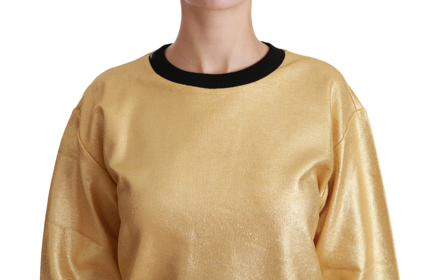 Jersey de algodón dorado con cuello redondo de Dolce & Gabbana