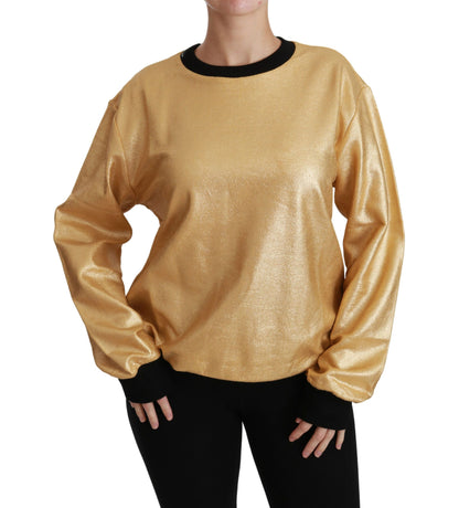 Jersey de algodón dorado con cuello redondo de Dolce & Gabbana