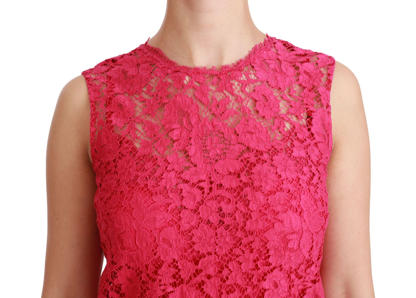 Minivestido de encaje floral rosa Dolce & Gabbana