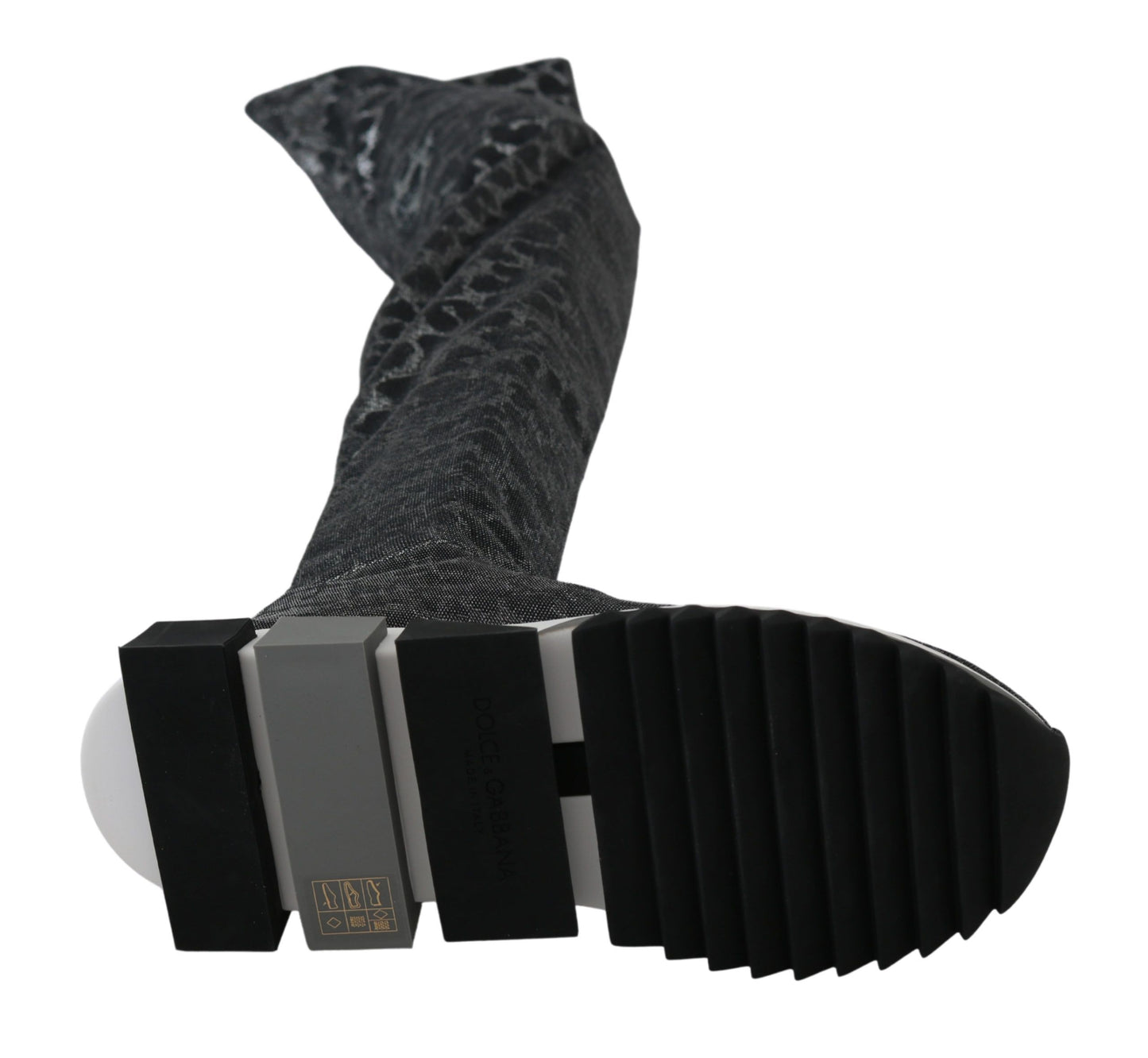 Zapatillas Botines Dolce & Gabbana Grises Leopardo de Caña Alta