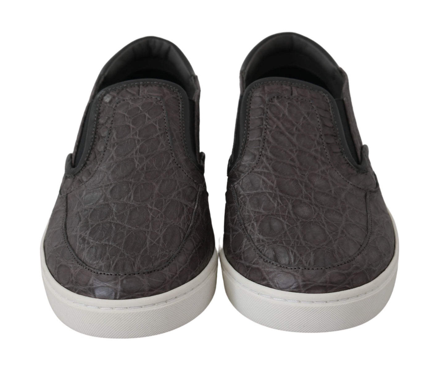 Zapatos Mocasines de Hombre Dolce & Gabbana de Cuero Gris Plano Caiman