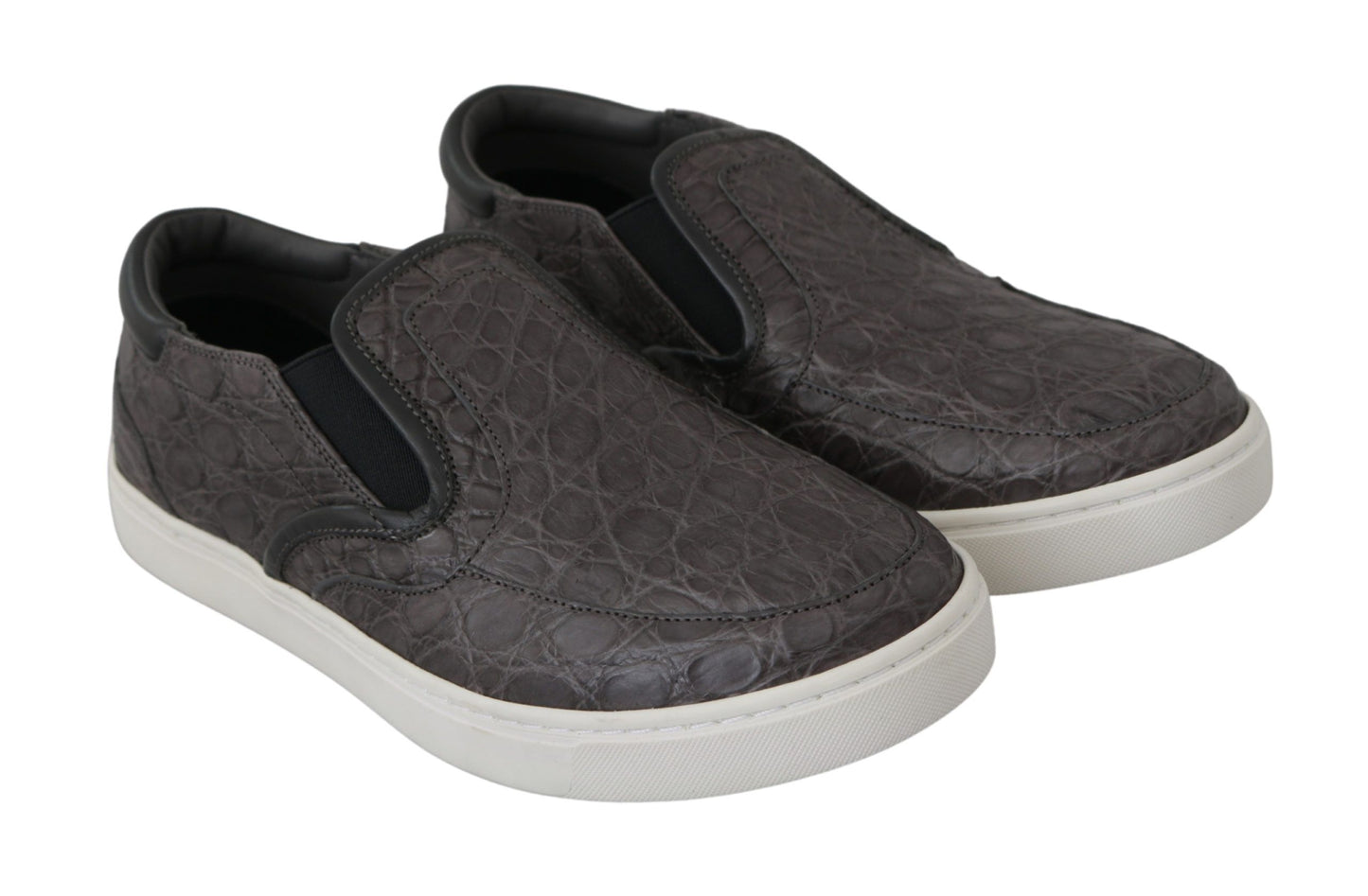Zapatos Mocasines de Hombre Dolce & Gabbana de Cuero Gris Plano Caiman