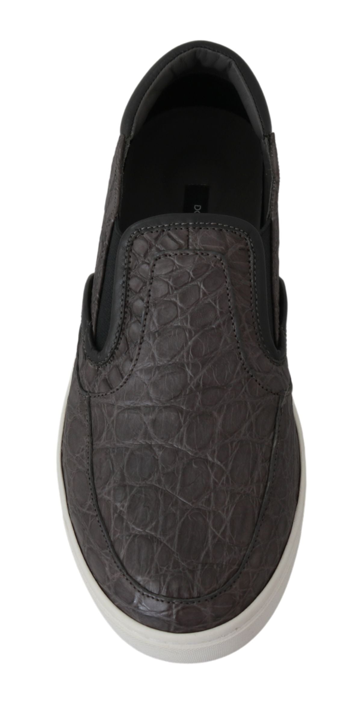Zapatos Mocasines de Hombre Dolce & Gabbana de Cuero Gris Plano Caiman
