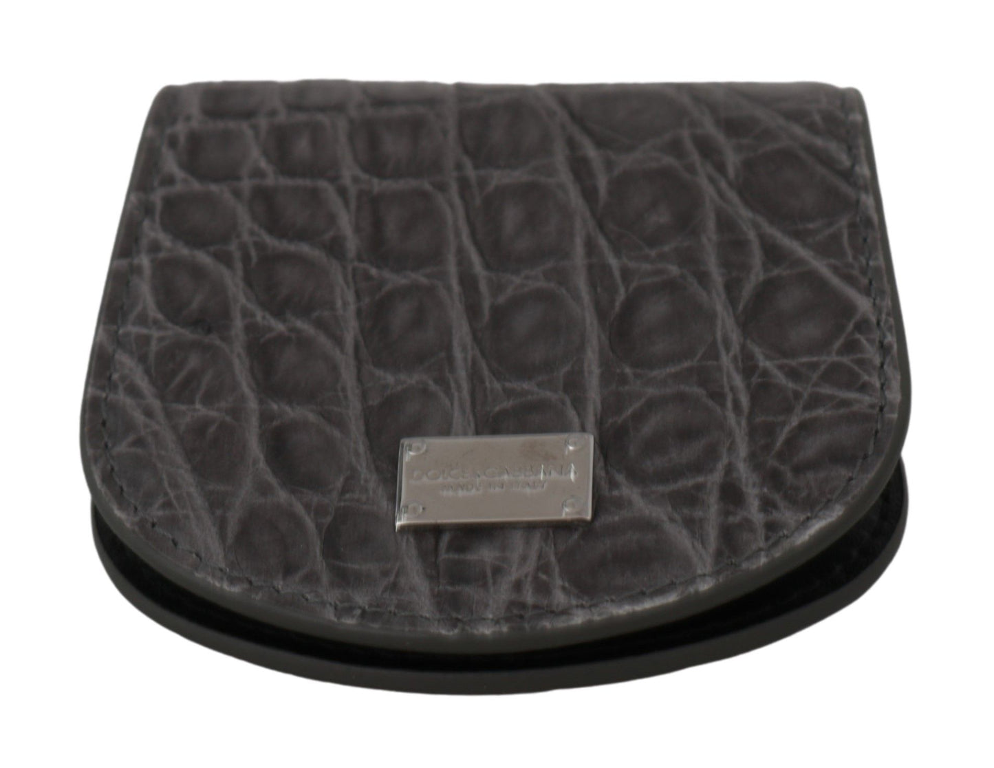 Estuche tipo cartera de bolsillo para condones Dolce & Gabbana de piel exótica gris