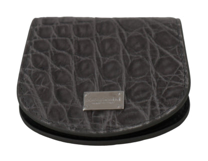 Estuche tipo cartera de bolsillo para condones Dolce & Gabbana de piel exótica gris