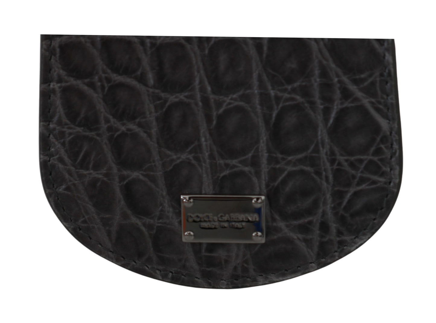Estuche tipo cartera de bolsillo para condones Dolce & Gabbana de piel exótica gris