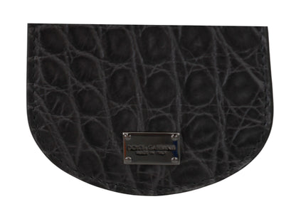 Estuche tipo cartera de bolsillo para condones Dolce & Gabbana de piel exótica gris
