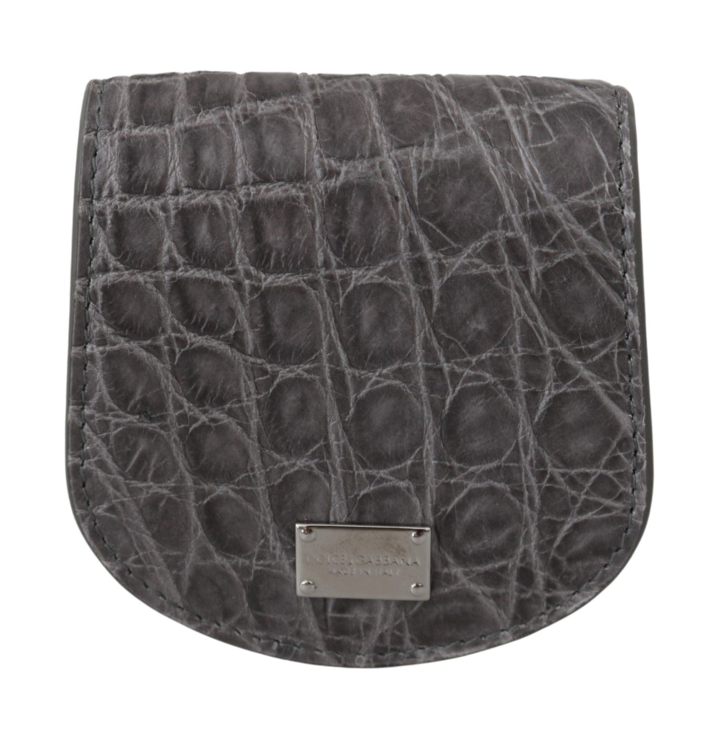 Estuche tipo cartera de bolsillo para condones Dolce & Gabbana de piel exótica gris