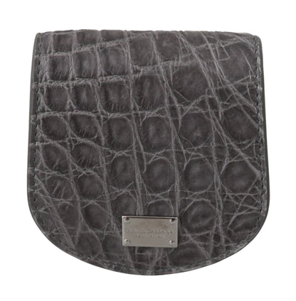 Estuche tipo cartera de bolsillo para condones Dolce & Gabbana de piel exótica gris