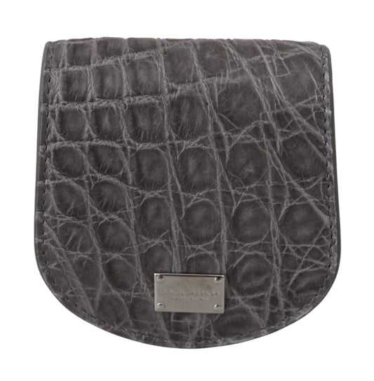Estuche tipo cartera de bolsillo para condones Dolce & Gabbana de piel exótica gris