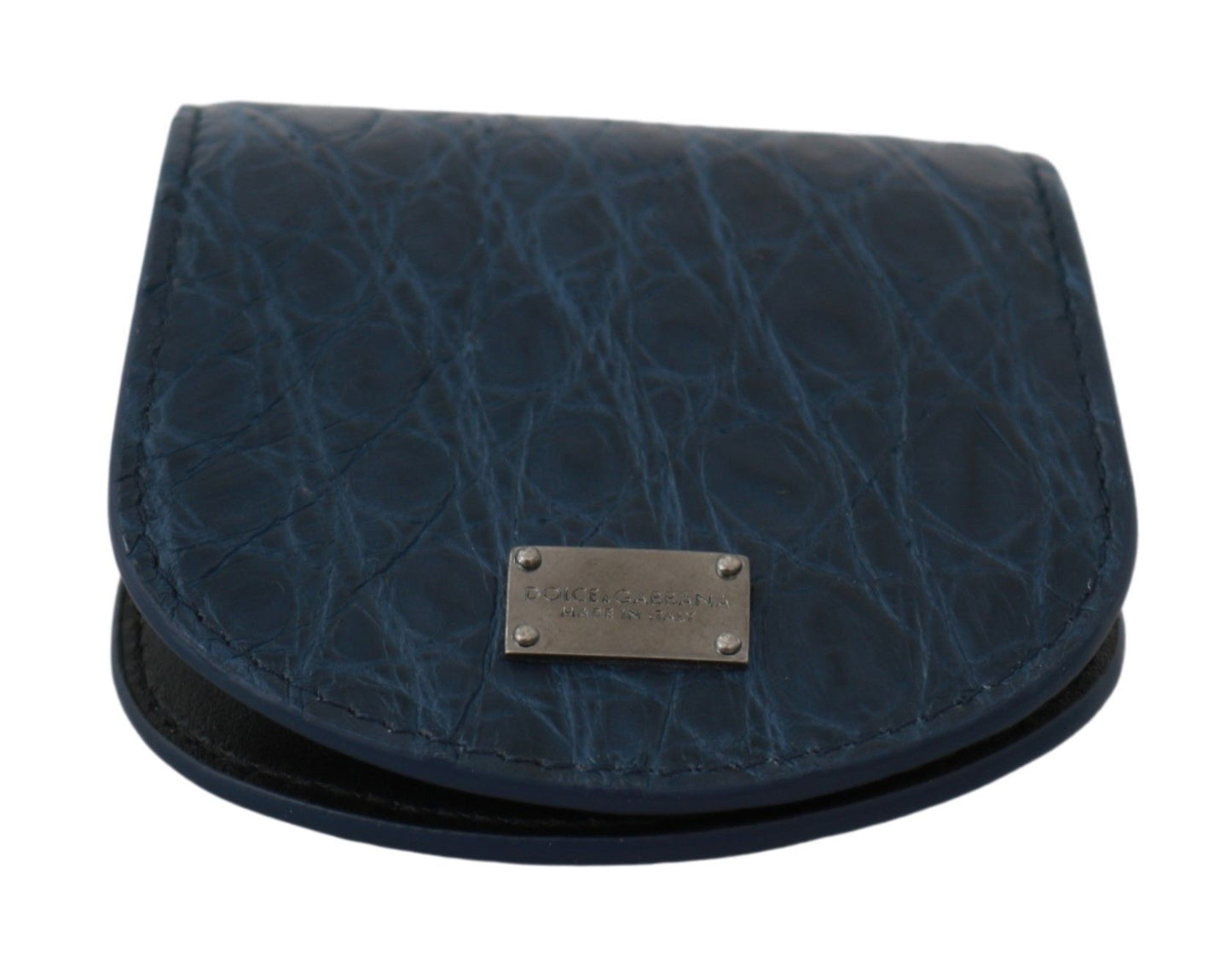 Dolce & Gabbana Tarjetero de Bolsillo Azul Billetera Estuche para Preservativos de Piel Exótica Azul