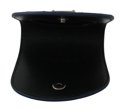 Dolce & Gabbana Tarjetero de Bolsillo Azul Billetera Estuche para Preservativos de Piel Exótica Azul