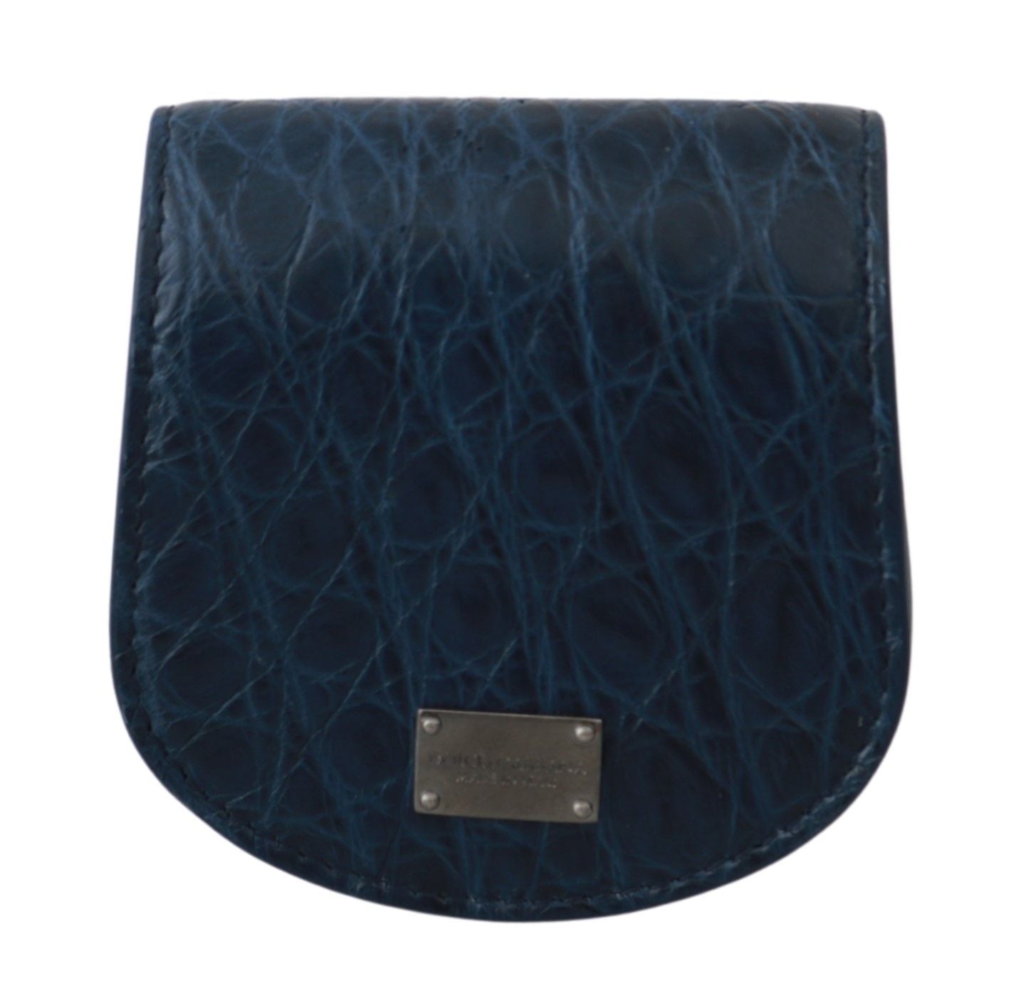 Dolce & Gabbana Tarjetero de Bolsillo Azul Billetera Estuche para Preservativos de Piel Exótica Azul