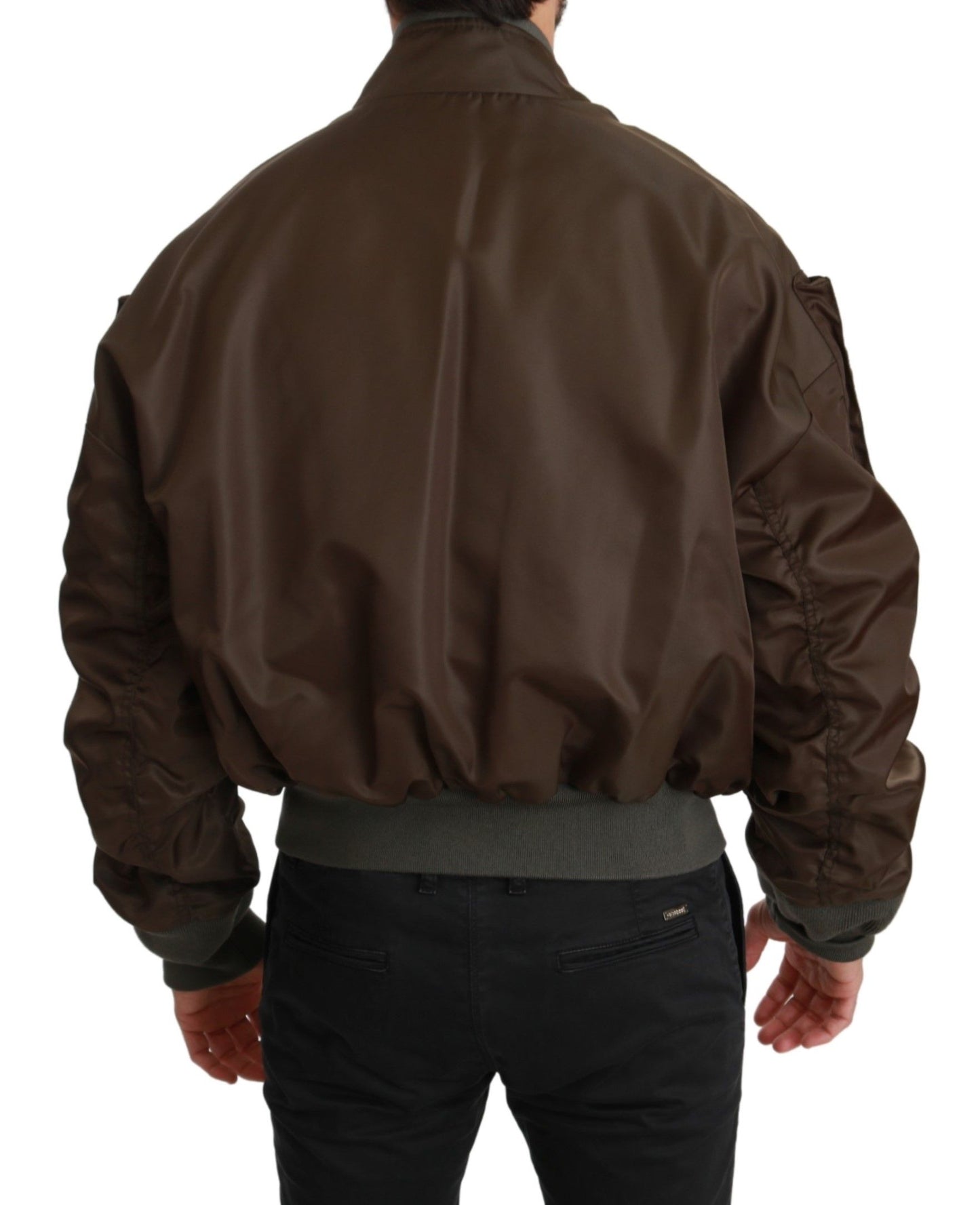 Chaqueta Dolce & Gabbana con Logo de Calavera y Corona con Cuentas Marrones