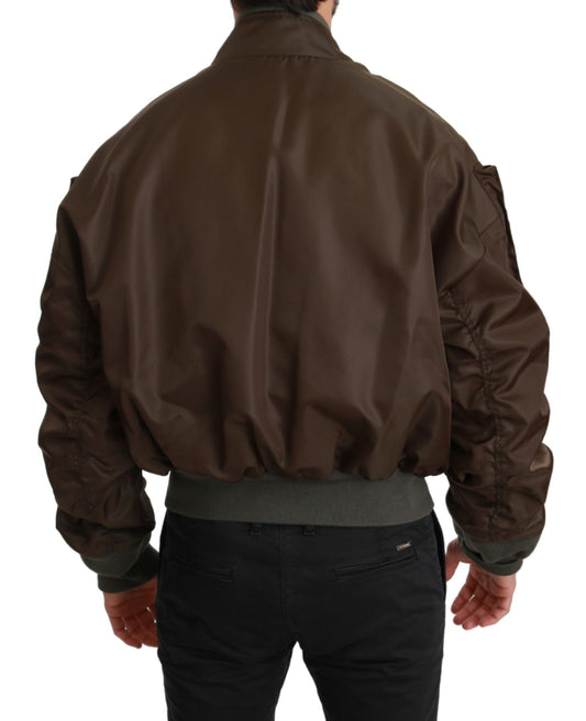 Chaqueta Dolce & Gabbana con Logo de Calavera y Corona con Cuentas Marrones