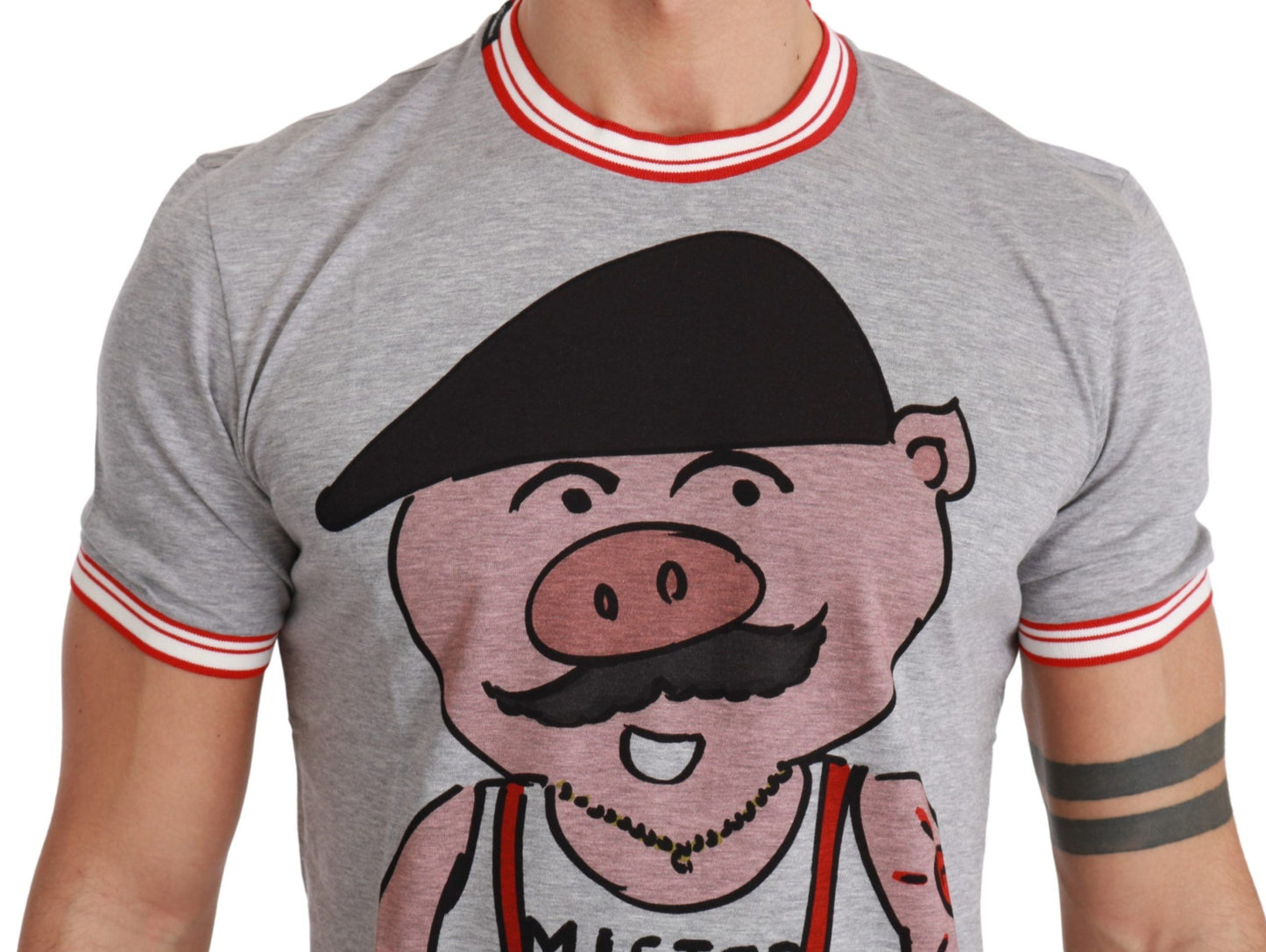Camiseta Dolce & Gabbana de algodón gris Año del Cerdo 2019