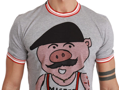 Camiseta Dolce & Gabbana de algodón gris Año del Cerdo 2019