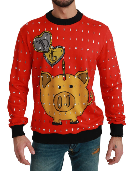 Suéter Dolce & Gabbana Cerdo del Año de Cristal Rojo
