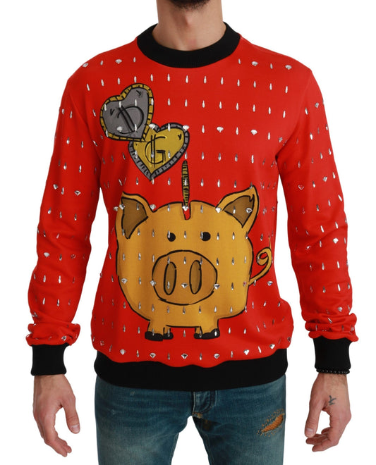 Suéter Dolce & Gabbana Cerdo del Año de Cristal Rojo