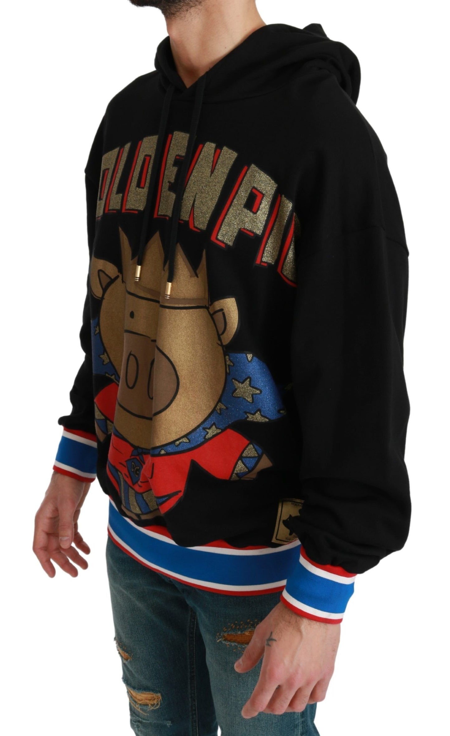 Sudadera negra Dolce & Gabbana con capucha "Cerdo del Año"