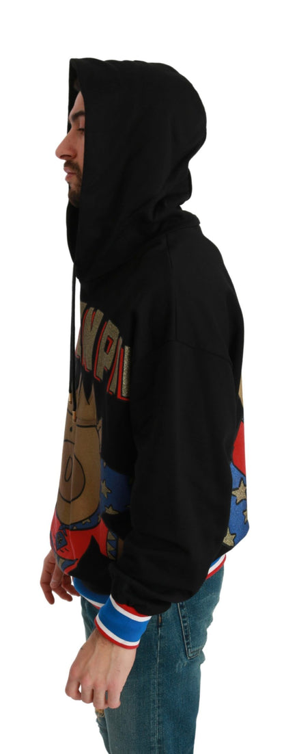 Sudadera negra Dolce & Gabbana con capucha "Cerdo del Año"