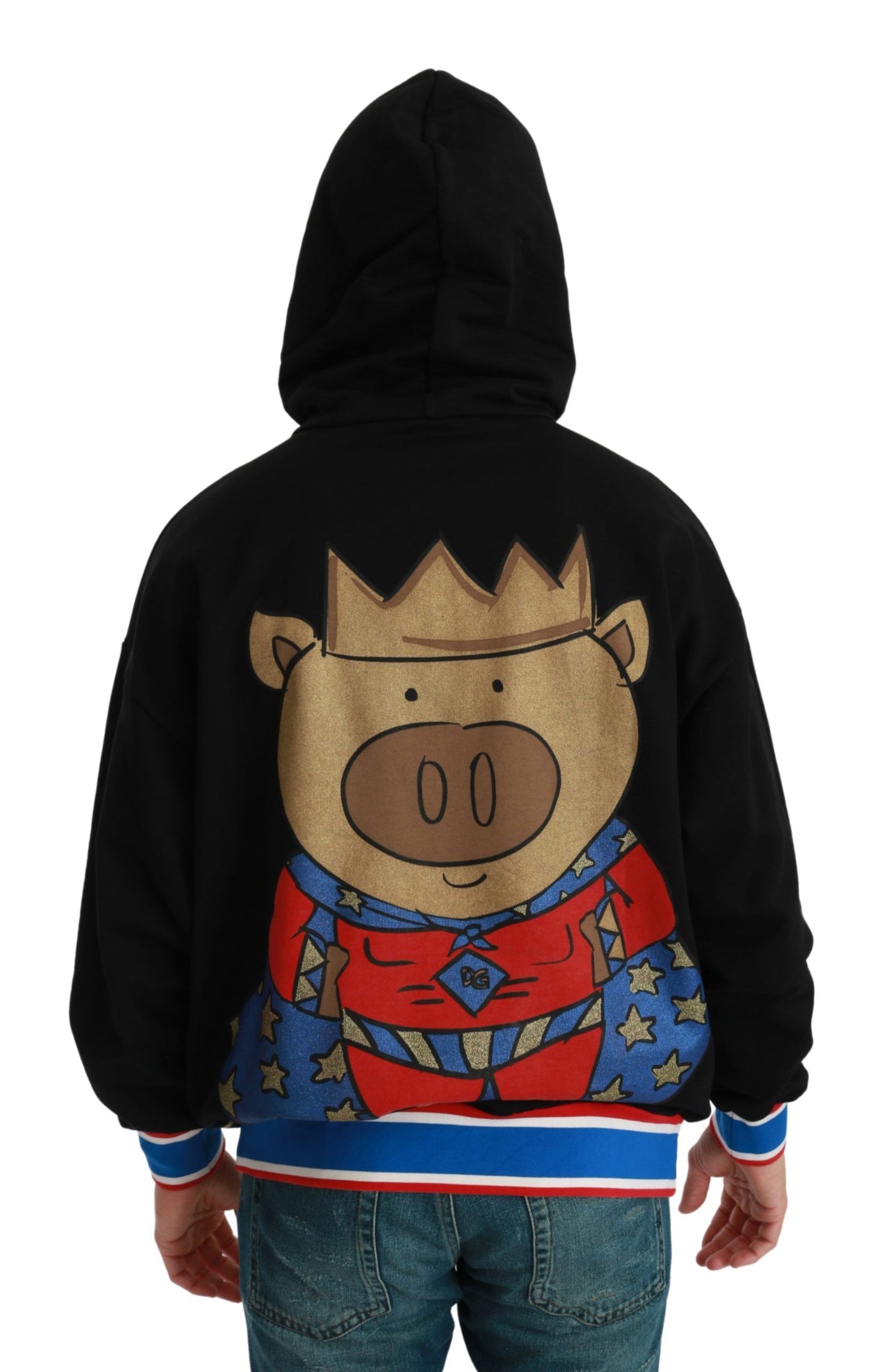 Sudadera negra Dolce & Gabbana con capucha "Cerdo del Año"