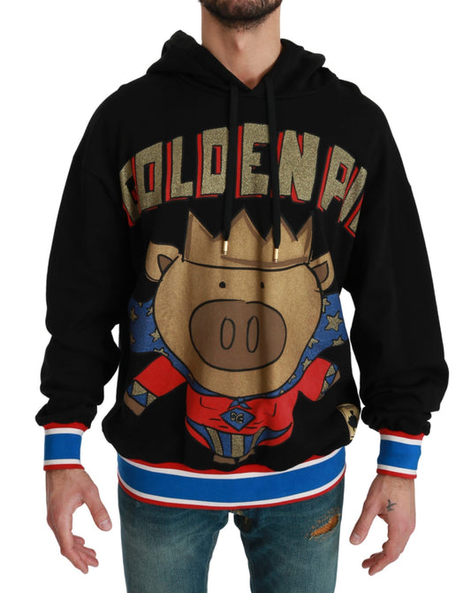 Sudadera negra Dolce & Gabbana con capucha "Cerdo del Año"