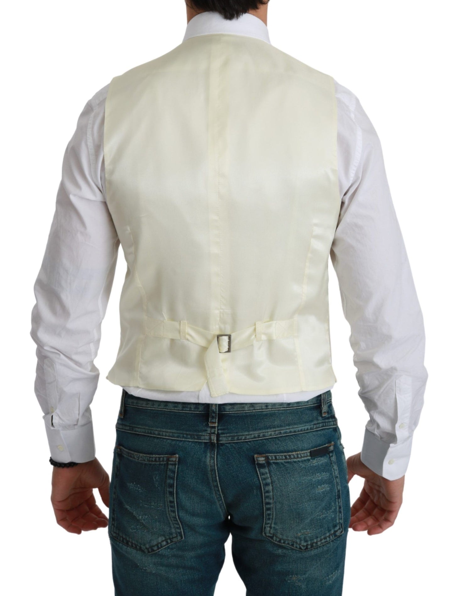 Dolce & Gabbana Chaleco Blanco Formal de Lana