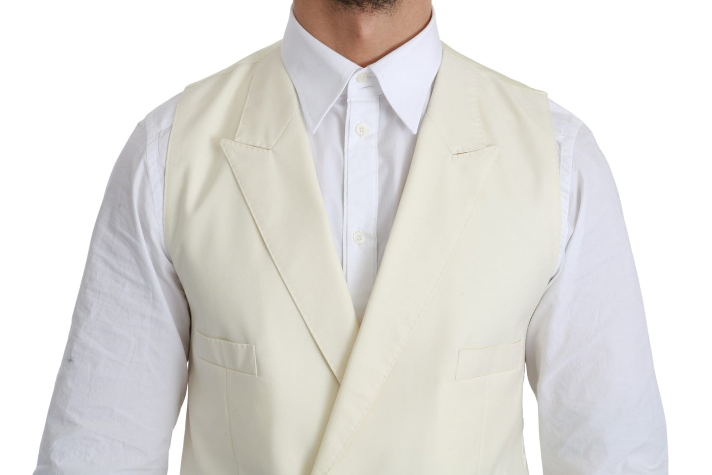 Dolce & Gabbana Chaleco Blanco Formal de Lana