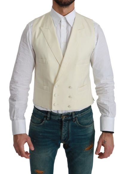 Dolce & Gabbana Chaleco Blanco Formal de Lana