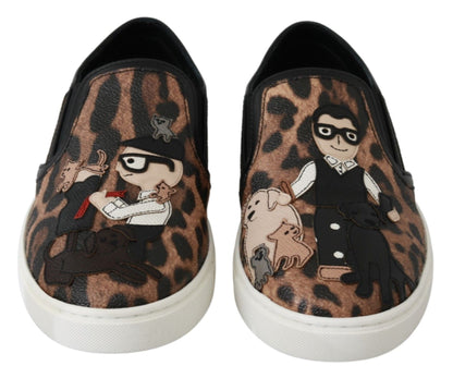 Zapatos Loafers de Leopardo de Cuero Dolce & Gabbana #dgfamily