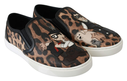 Zapatos Loafers de Leopardo de Cuero Dolce & Gabbana #dgfamily