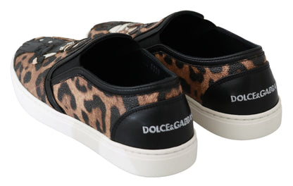 Zapatos Loafers de Leopardo de Cuero Dolce & Gabbana #dgfamily