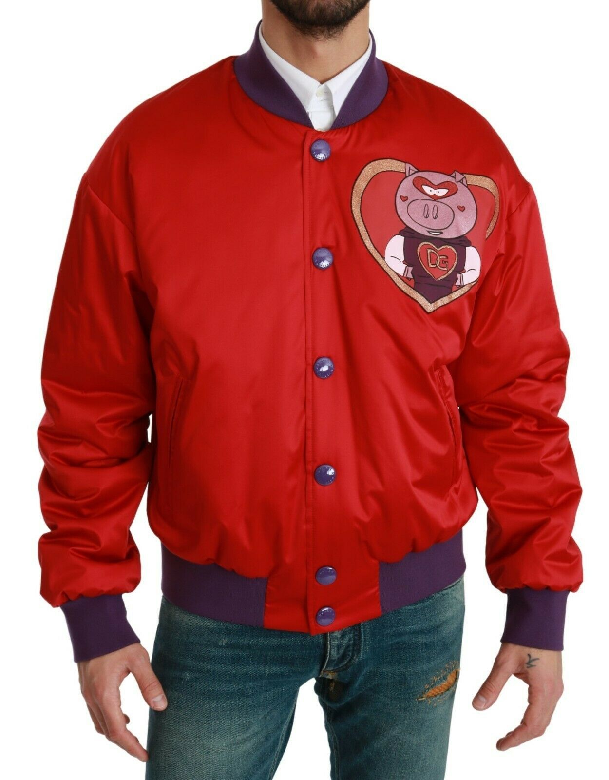 Chaqueta bomber roja AÑO DEL CERDO de Dolce & Gabbana