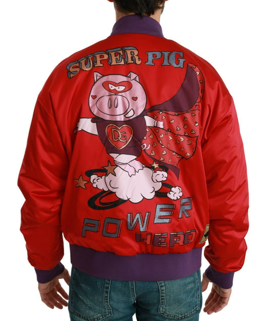 Chaqueta bomber roja AÑO DEL CERDO de Dolce & Gabbana