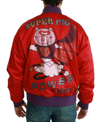 Chaqueta bomber roja AÑO DEL CERDO de Dolce & Gabbana