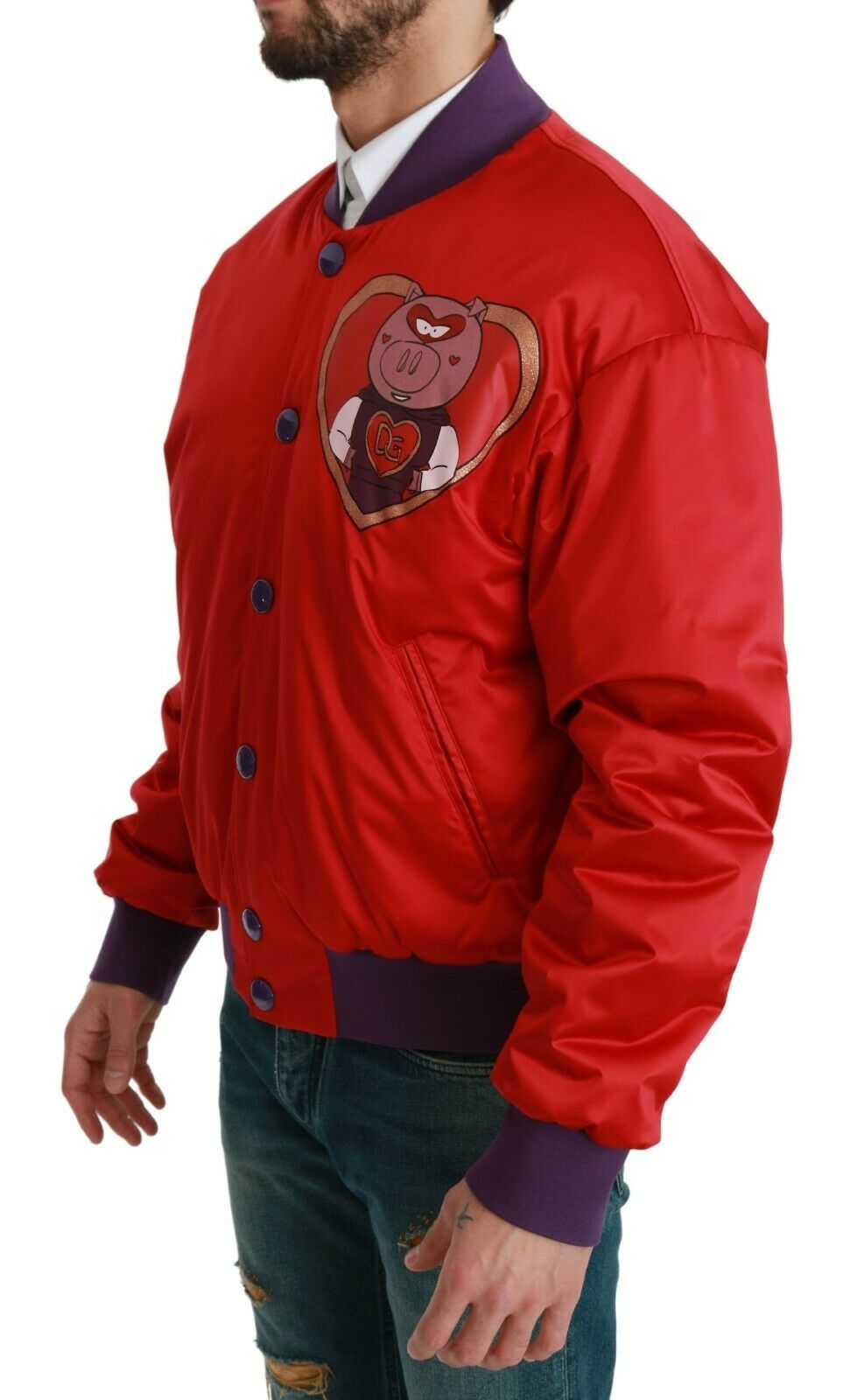 Chaqueta bomber roja AÑO DEL CERDO de Dolce & Gabbana