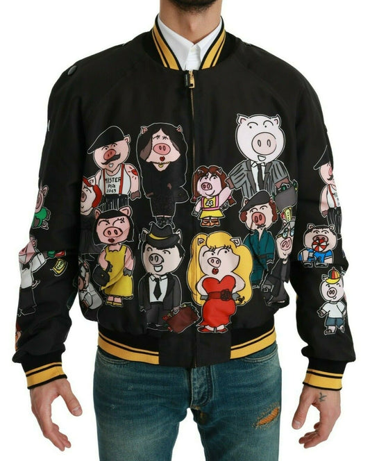 Chaqueta bomber negra DOLCE & GABBANA AÑO DEL CERDO