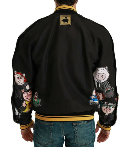 Chaqueta bomber negra DOLCE & GABBANA AÑO DEL CERDO