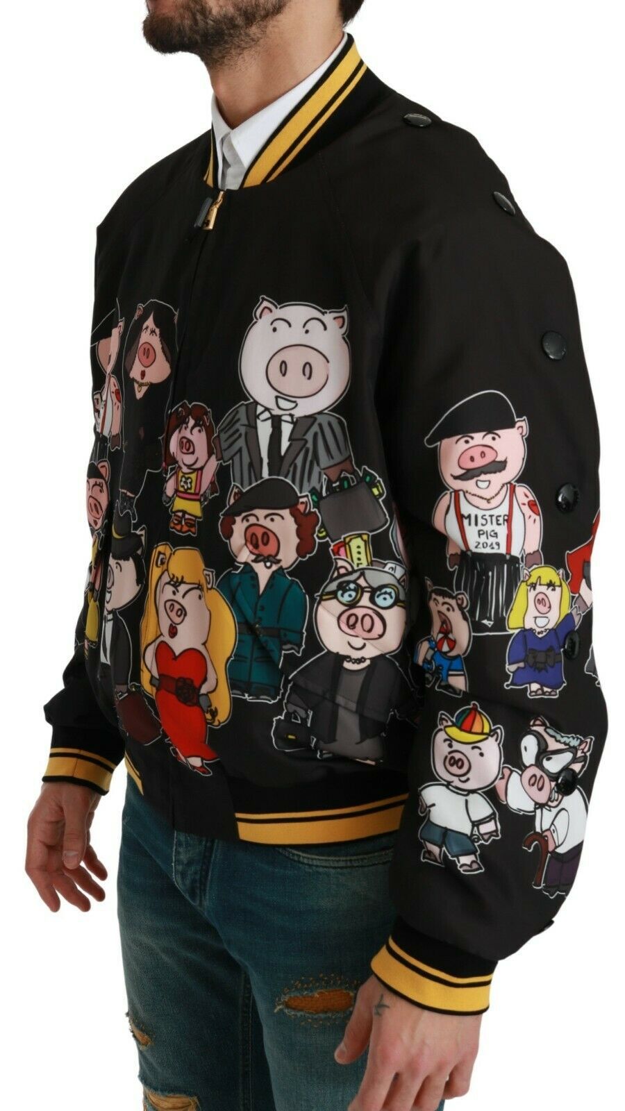 Chaqueta bomber negra DOLCE & GABBANA AÑO DEL CERDO