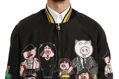 Chaqueta bomber negra DOLCE & GABBANA AÑO DEL CERDO