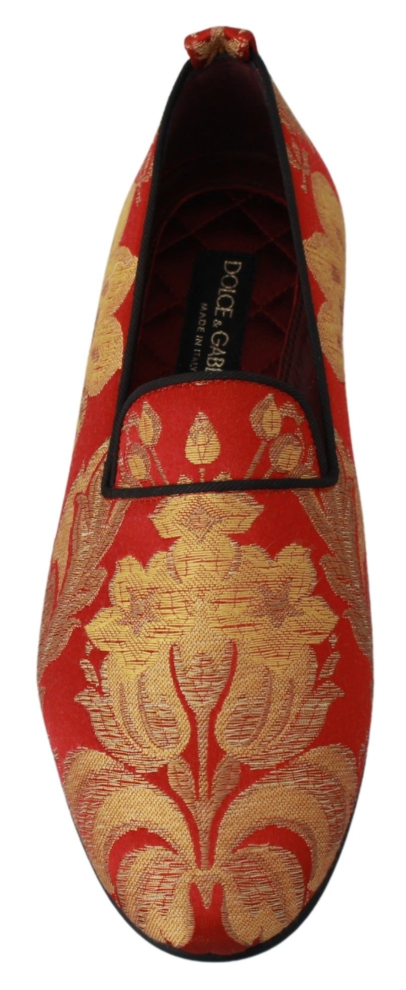 Zapatillas Mocasines Dolce & Gabbana Brocado Rojo Dorado