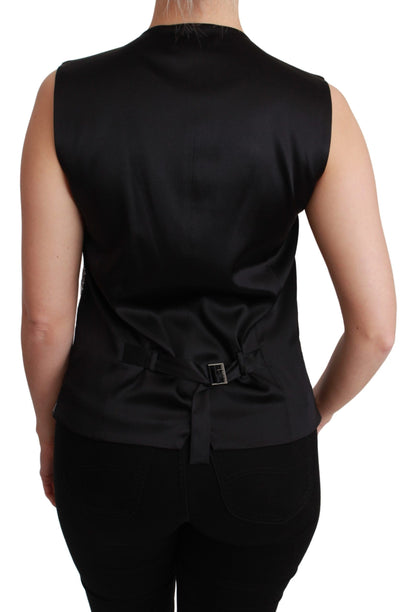 Top metálico sin mangas Dolce & Gabbana de brocado plateado