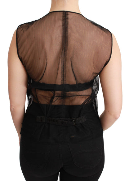 Chaleco sin mangas Dolce & Gabbana de brocado floral negro