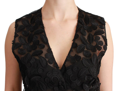Chaleco sin mangas Dolce & Gabbana de brocado floral negro